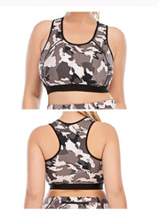 Women's Plus Size Camo Print Sports Bra Medium Stretch Yoga Running