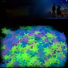 70pc 3D Luminous Star Wall Stickers Fluorescent Home Bedroom Room Decor