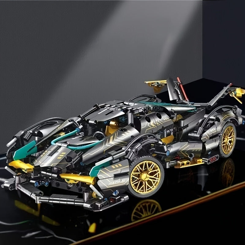3928pcs Building Block Sports Car Set V12 Racing Toy Car Puzzle