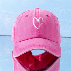 Heart Washed Baseball Cap Candy Casual Women's Sun Hat Christmas Gift