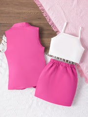 Toddler Girls Business Style Dress Three piece Set