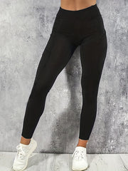 High Waist Yoga Leggings Pocket Tummy Control Workout Pants