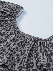 Sexy Leopard Print Romper with Ruffle Trim