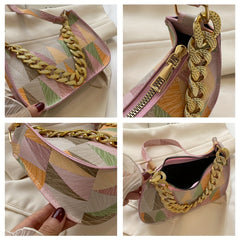 Colorful Triangle Geometric Print Shoulder Bag