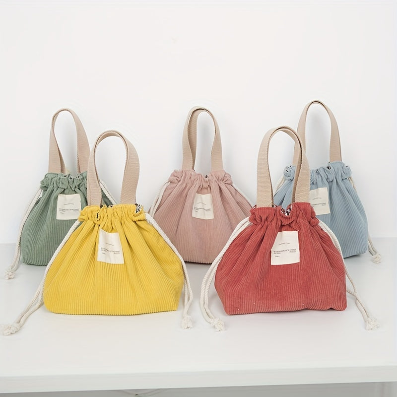 Portable Lunch Box Bag Drawstring Storage Bag for Picnic Camping
