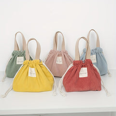 Portable Lunch Box Bag Drawstring Storage Bag for Picnic Camping