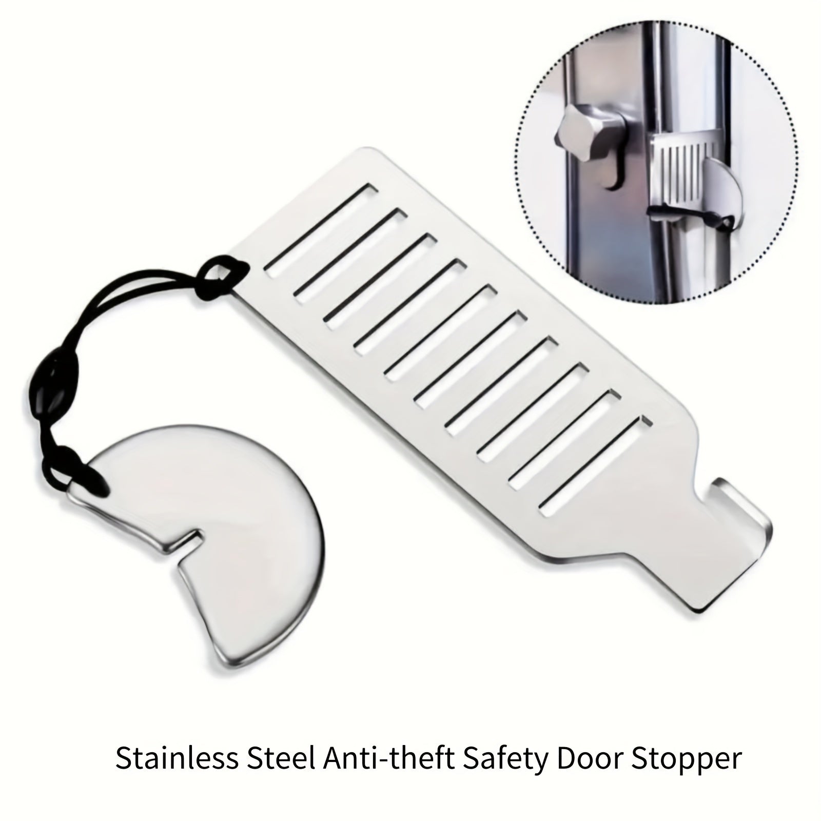 Portable Stainless Steel Door Stopper Punch Security Door Locker