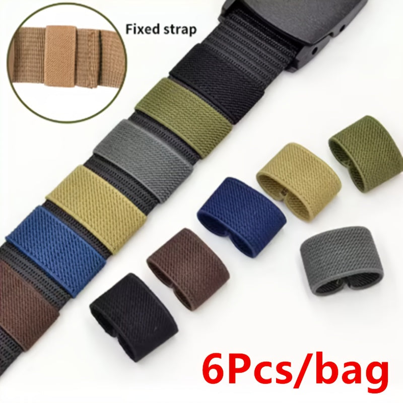 6x Elastic Belt Keepers Strap Organizer for Wide Belts Backpack Holder