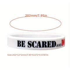 18 Pcs Rainbow Silicone Bracelet with Inspirational Quotes Stretch Wristband