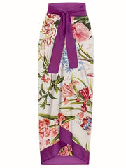 Floral Print Tankini Set with Skirt