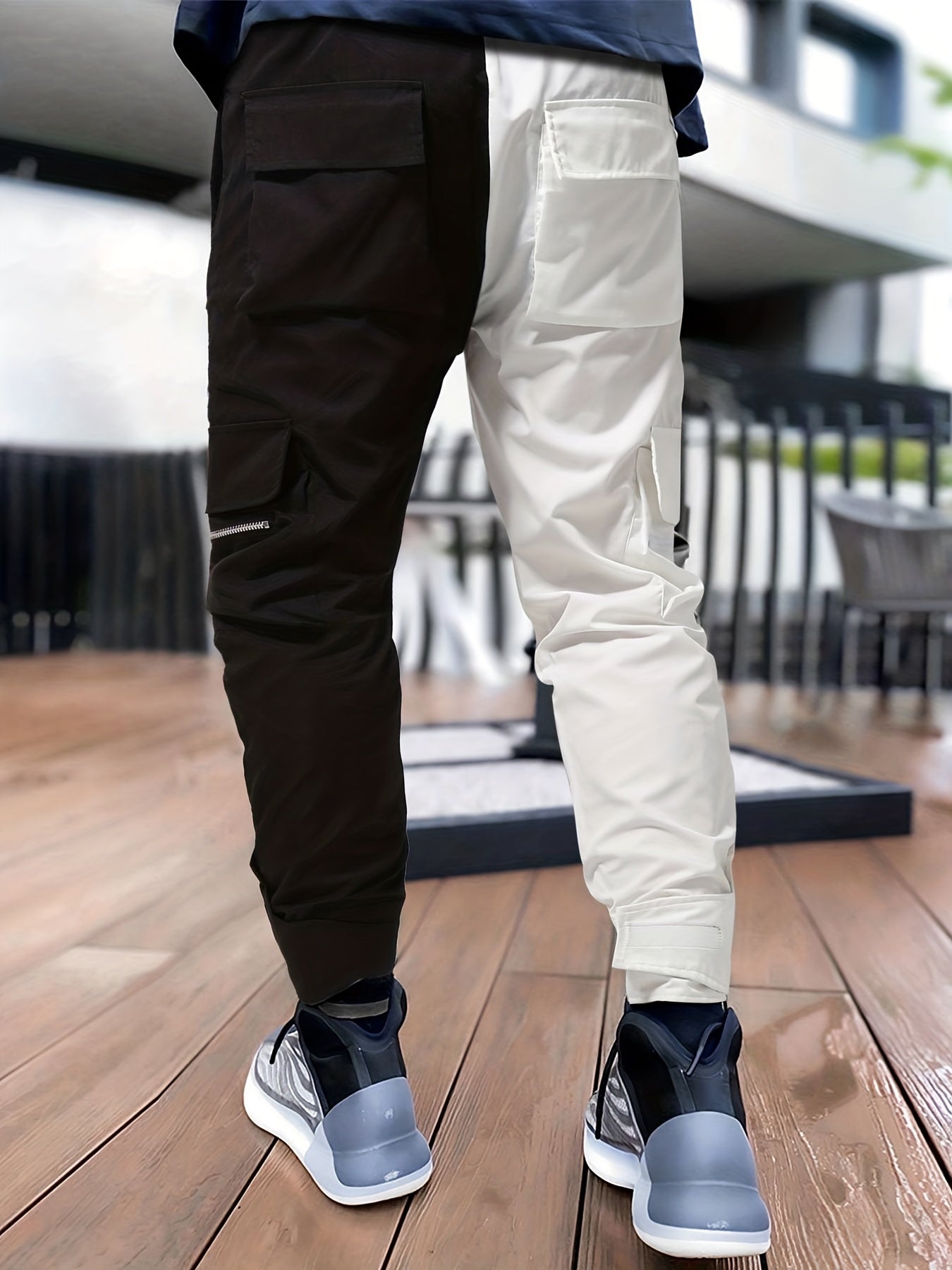 Block Reflective Trim Cargo Pants Men s Casual Outdoor Activities