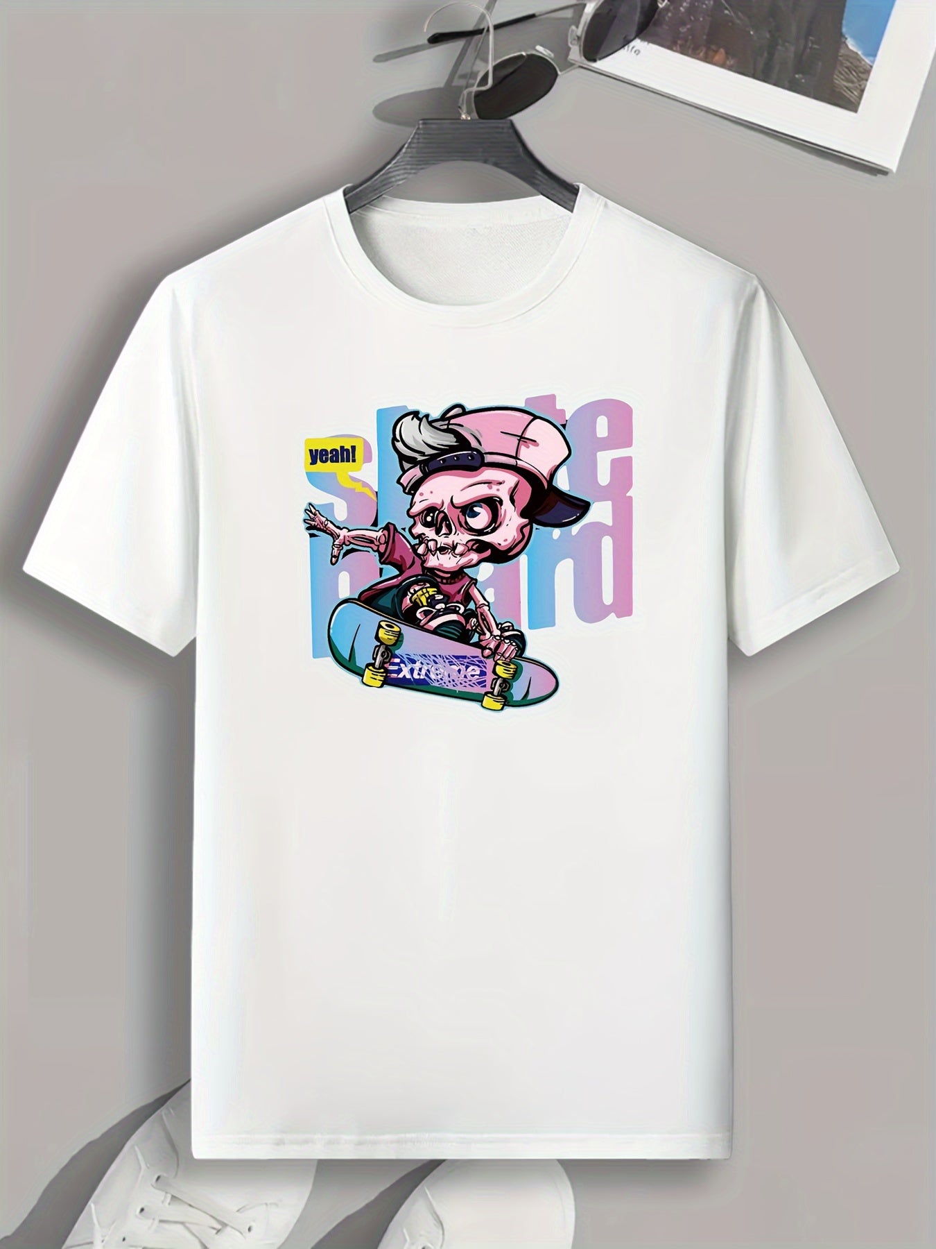 Chinese Pattern Print Men's Sports T-shirt for Fitness Activities