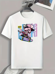 Chinese Pattern Print Men's Sports T-shirt for Fitness Activities