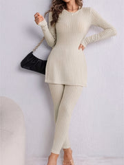 Ribbed Long Sleeve Top & Leggings Set