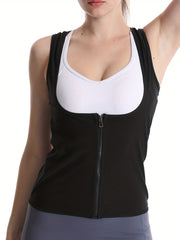 Zipper Shaping Tank Tops Waist Trainer Tummy Control Slimmer Open Bust Top