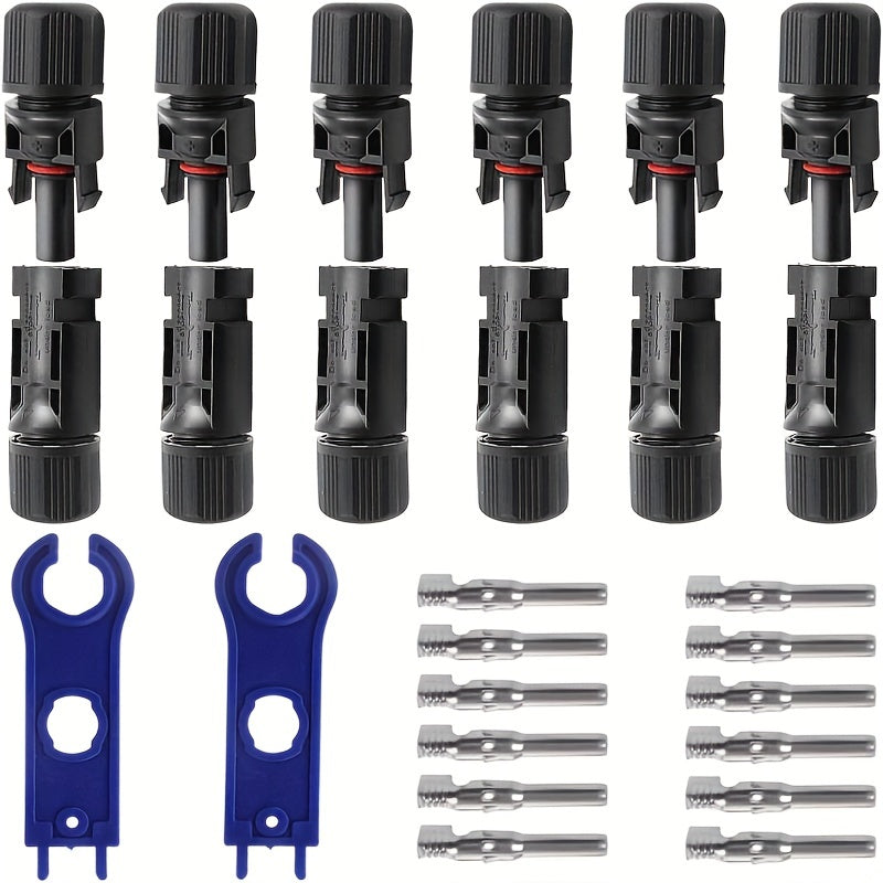 6 Pairs MC4 Waterproof Solar Panel Cable Connectors