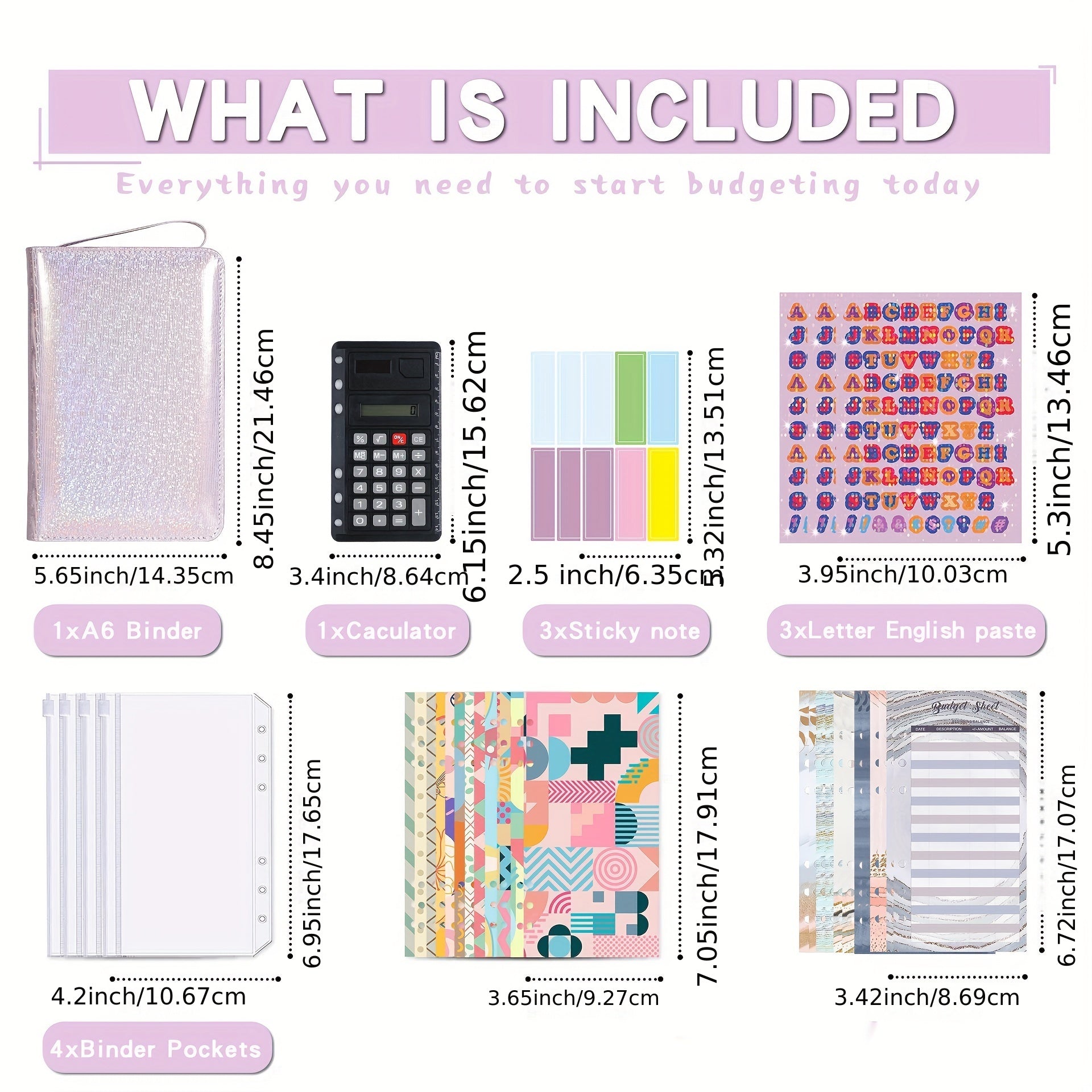 A5 Portable Zipper Bag Journal Book with Cash Savings Loose-leaf Clip