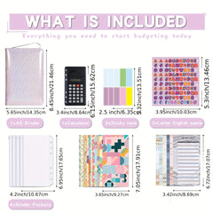 A5 Portable Zipper Bag Journal Book with Cash Savings Loose-leaf Clip