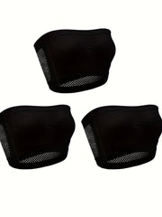 3pcs Strapless Bandeau Bras Hollow Out Stretch Bra