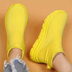 Breathable Mesh Slip-On Running Shoes with Shock Absorption