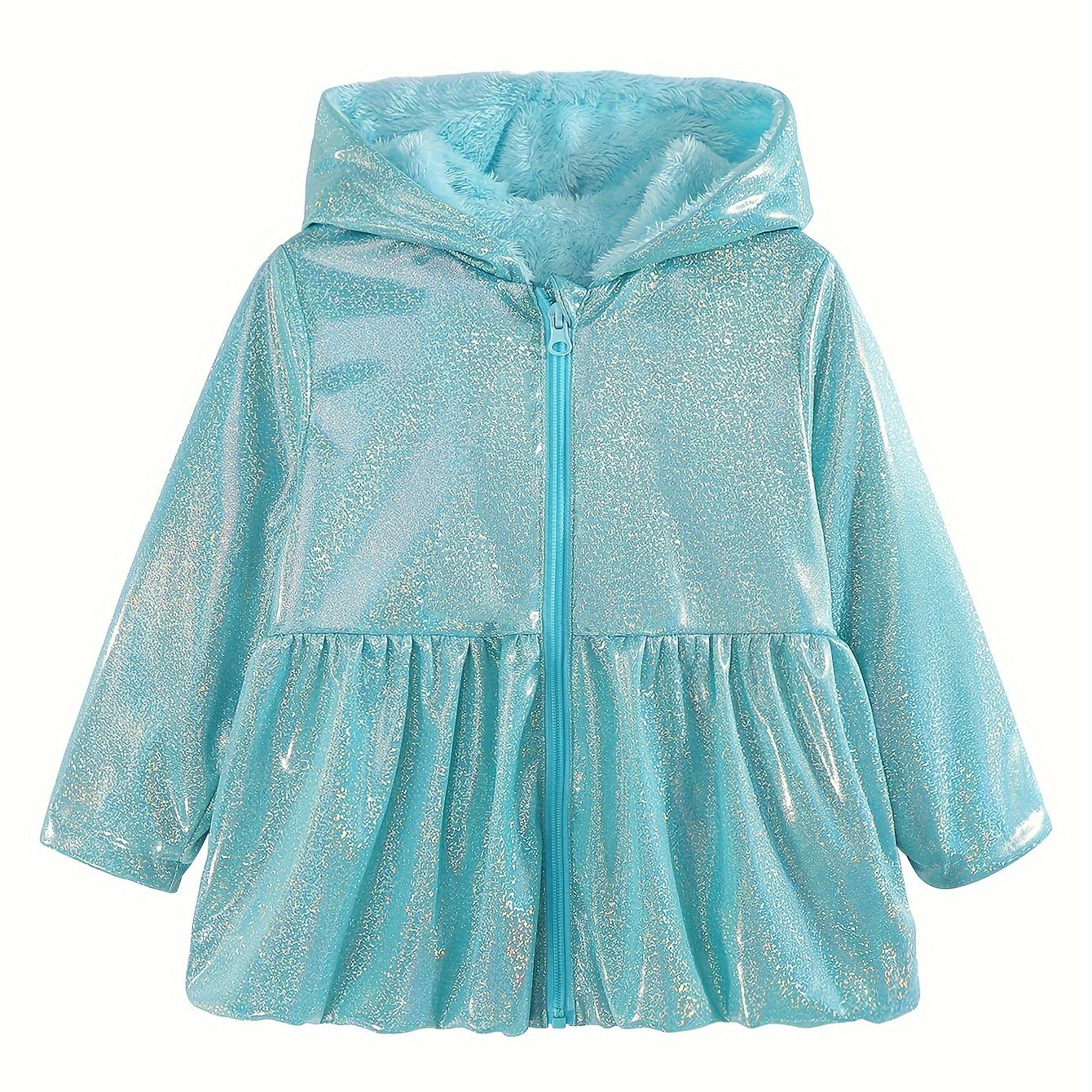 Toddler Girls Fleece Lined Zip Hooded Jacket Warm Hoodies Coat