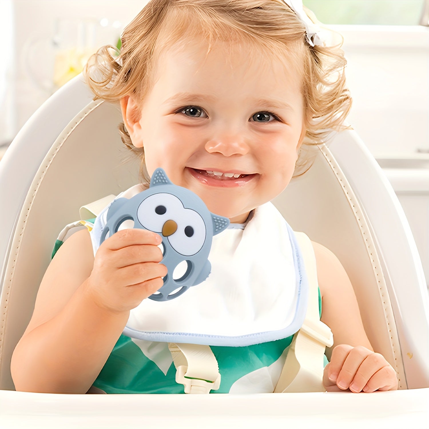 Owl Ball Soft Rubber Toy for Boys and Girls Green