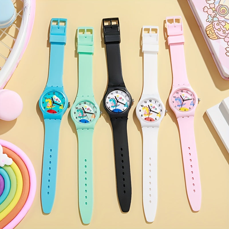 Colorful Small Dinosaur Quartz Watch With Silicone Strap