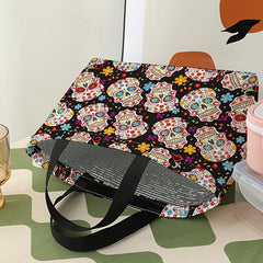 Colorful Skull Pattern Lunch Bag Waterproof Insulated Bag