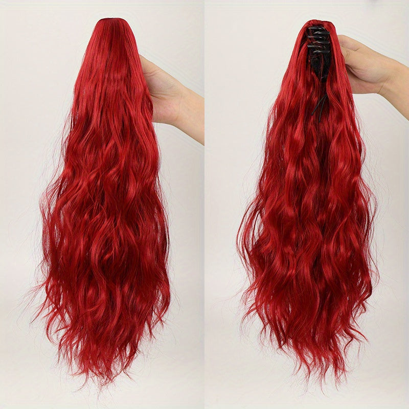 40 64cm Long Curly Wavy Ponytail Extensions Claw Clip In Hair Extensions