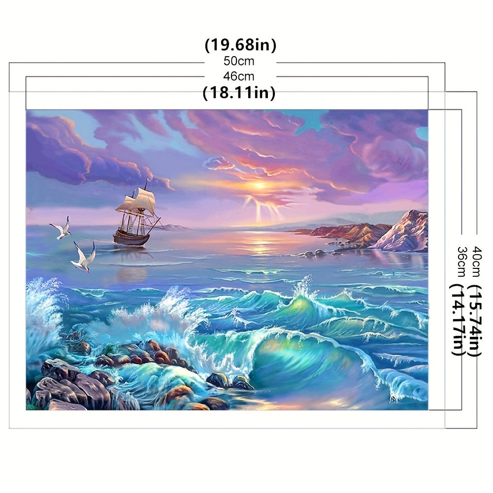 Embroidery Kit Cross Stitch Seascapes Stamped Cotton Art Craft Sewing
