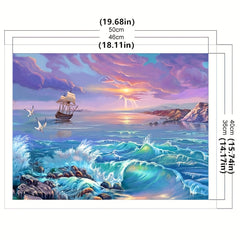 Embroidery Kit Cross Stitch Seascapes Stamped Cotton Art Craft Sewing