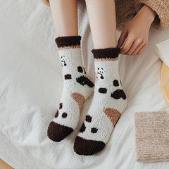 Fuzzy Panda Pattern Socks Women's Stockings