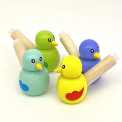 4pcs Wooden Cartoon Bird Whistle Musical Instrument