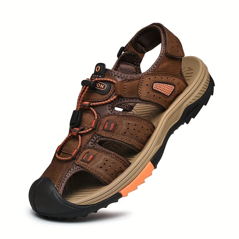 Men's Closed Toe Platform Sandals Breathable Anti-Skid Beach Shoes