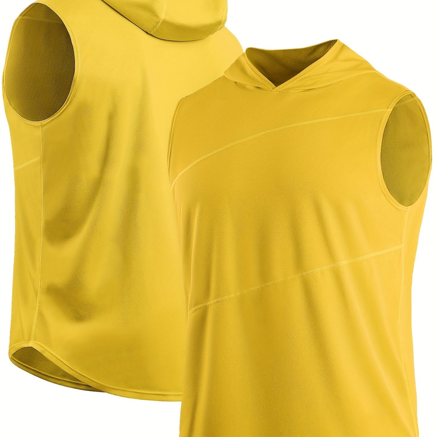 Men's Quick Drying Sleeveless Hooded Vest for Fitness Training