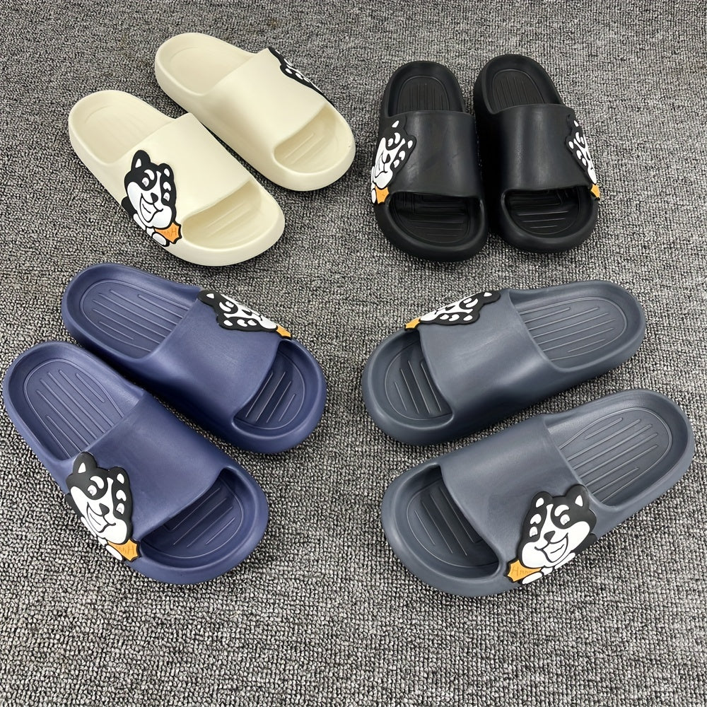 Men's Cartoon Open Toe Slides Soft Sole Platform Slippers