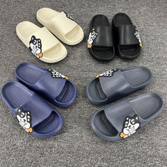 Men's Cartoon Open Toe Slides Soft Sole Platform Slippers