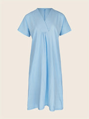 Versatile V Neck Maxi Dress Short Sleeve