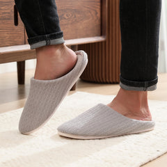 Men's Cozy Fuzzy Slides Soft Slippers Non slip Home Shoes