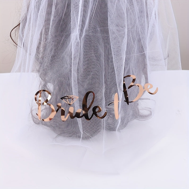 Bride to Be Single Layer Lace Bridal Veil Headpiece