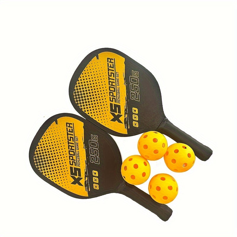 Wooden Pickleball Racket Set with Balls for Outdoor Sports
