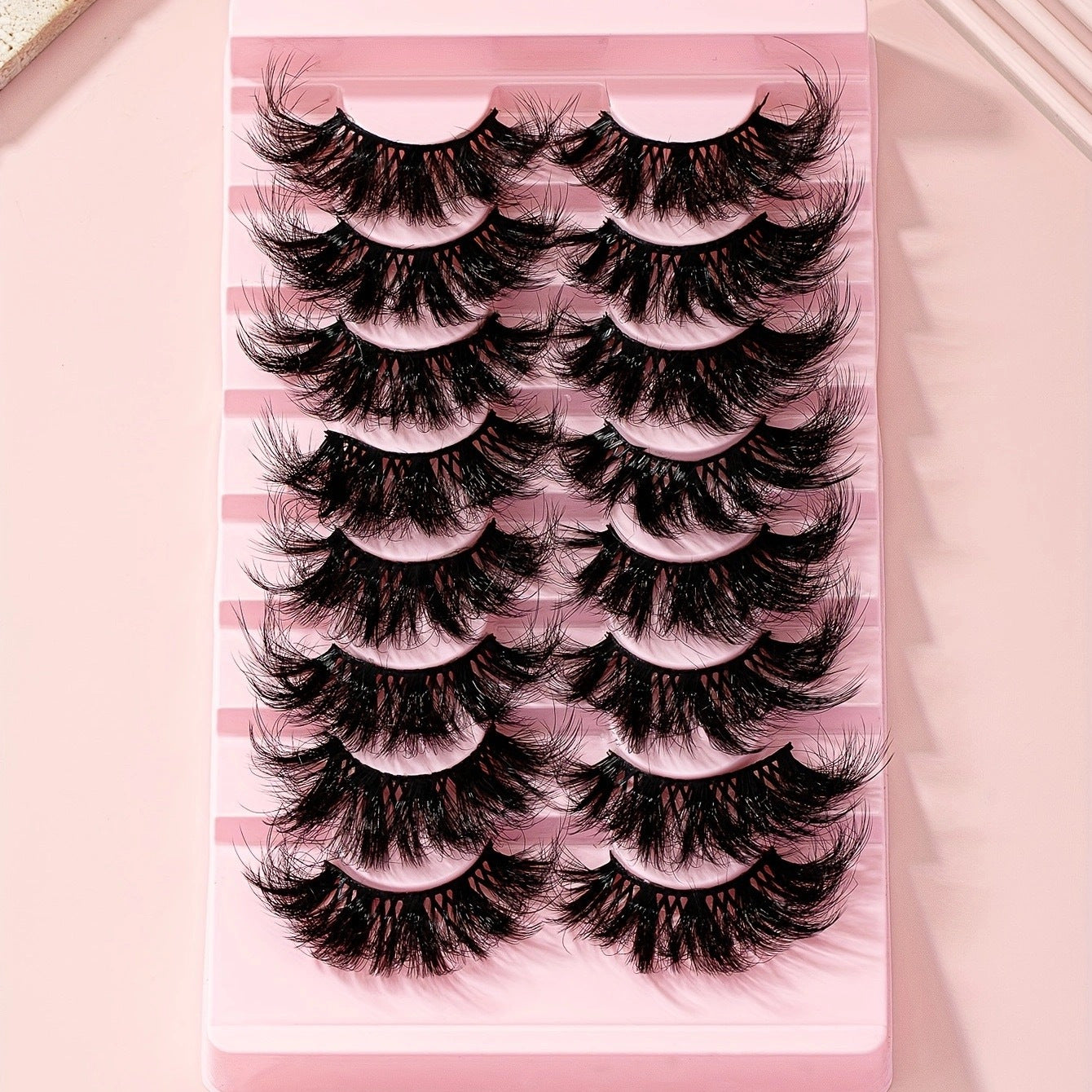 25mm 8 Pair False Eyelashes 9D Cat Eye Fluffy Soft Lashes Thick Faux Mink
