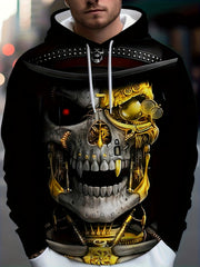 Skull 3D Print Hoodie Men Graphic Pullover Loose Hooded Autumn Winter