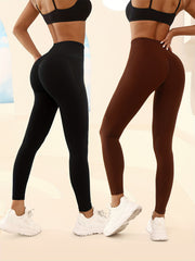 2pcs High Waisted Sports Leggings Soft Tummy Control Yoga Pants