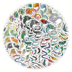 60pcs Dragon Anime Graffiti Stickers DIY Materials
