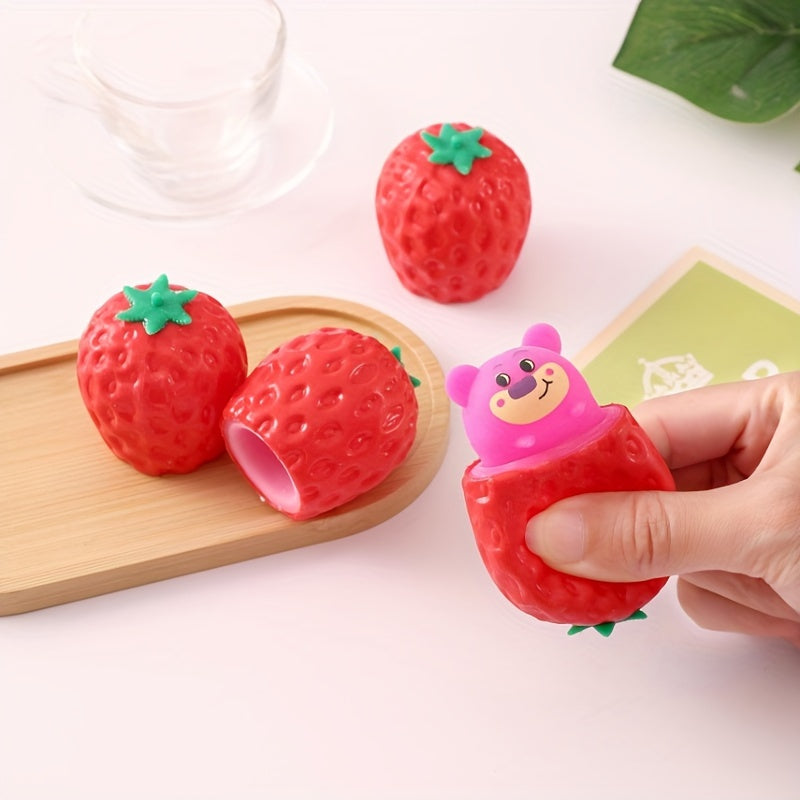 Soft Strawberry Bears Sensory Fidget Toys Set of 8pcs