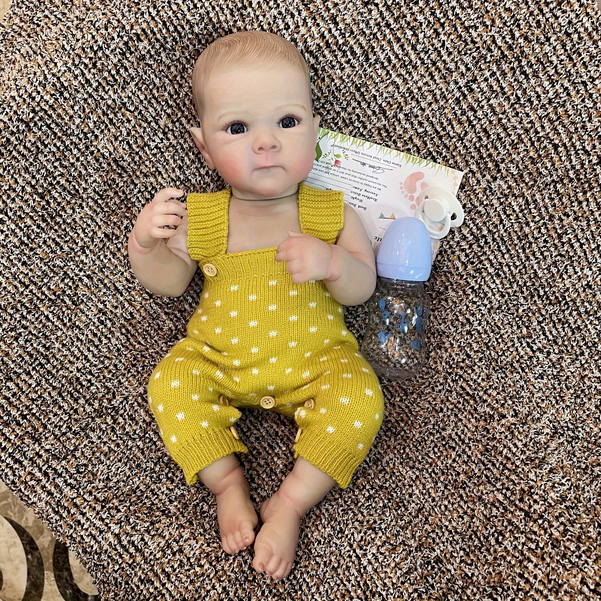 Bettie Girl Vinyl Reborn Dolls Painted Bebe Doll with Hair