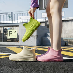 Women's Waterproof Non slip Rain Shoes Short Tube Thick Bottom