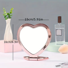 Heart Shaped Travel Makeup Mirror for Girls & Women