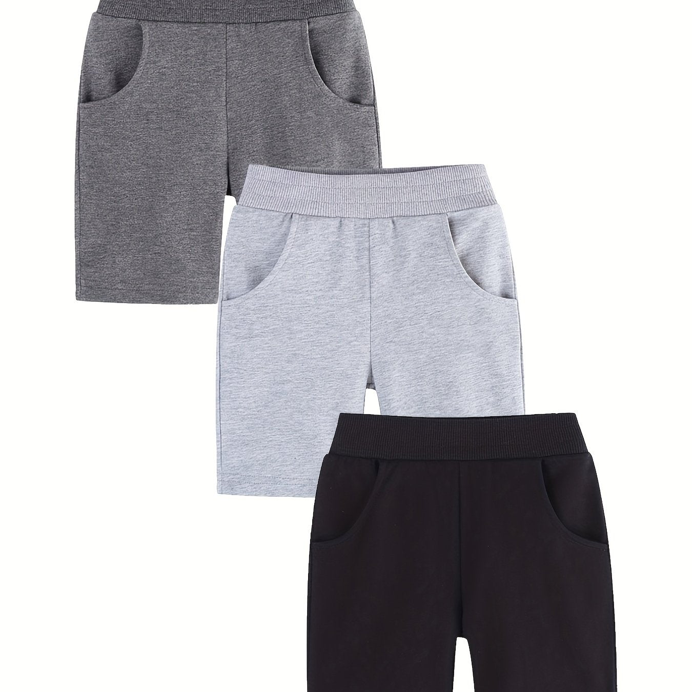 3pcs Boys Comfortable Shorts Set Stretch Quick-drying for Outdoor Summer